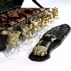 Стопки перевертыши с головами животных (Хрусталь)