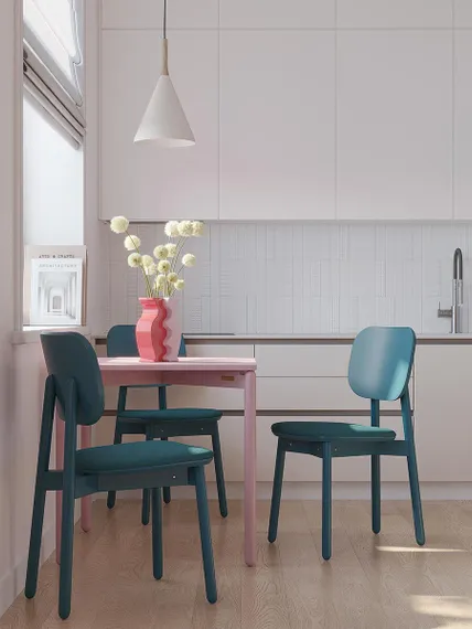 Стул Saga, рогожка, сине-зеленый