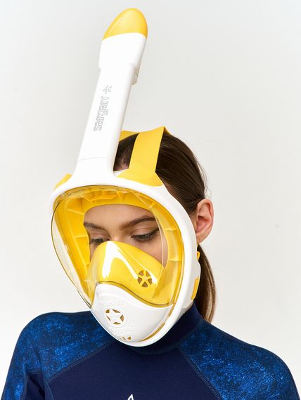 Маска полнолицевая Sargan Планета океан 2.0 белый/желтый