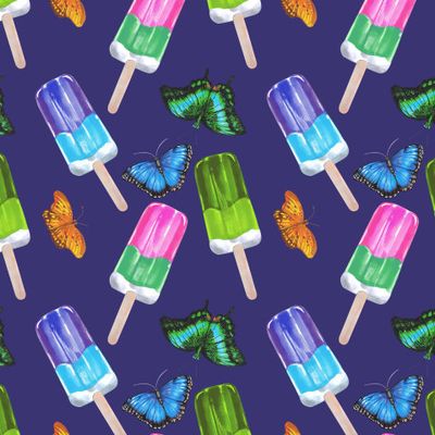 Лето, эскимо, бабочки)