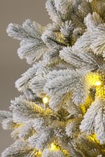 Заснеженная елка с Гирляндой встроенной «Королева леса» (Литая хвоя) 150 см / 1,5 м