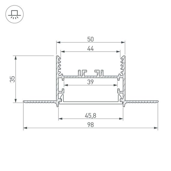 Коннектор X-образный Arlight SL-Linia45-Fantom 030109