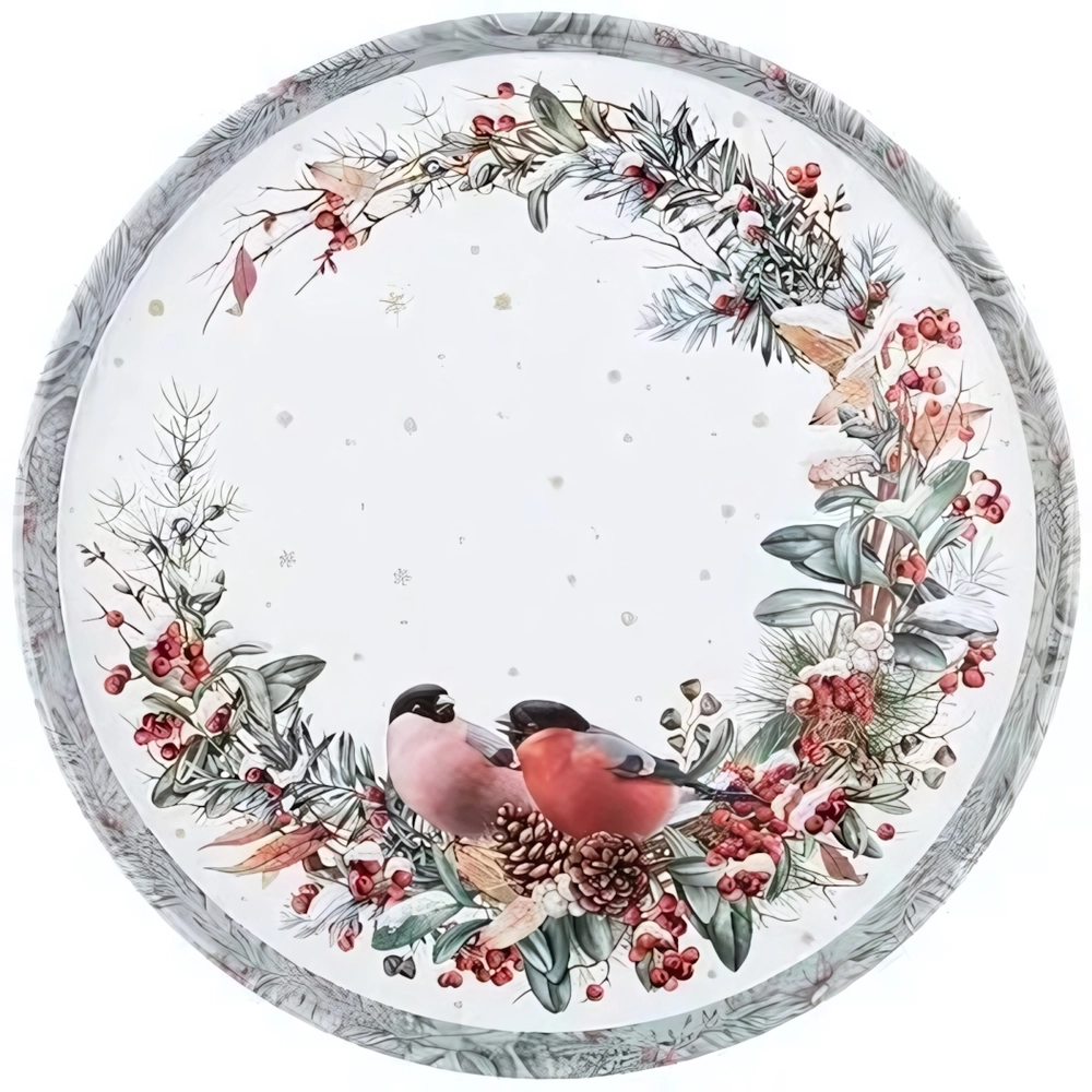 ПОДНОС СЕРВИРОВОЧНЫЙ AGNESS КОЛЛЕКЦИЯ «СНЕГИРИ» 33*2,1 СМ