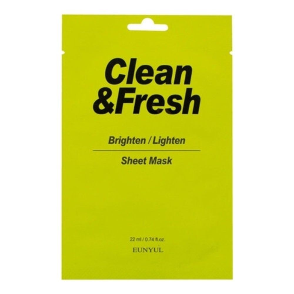 Маска тканевая для здорового цвета лица Eunyul Clean&amp;fresh brighten/lighten sheet mask, 22 мл