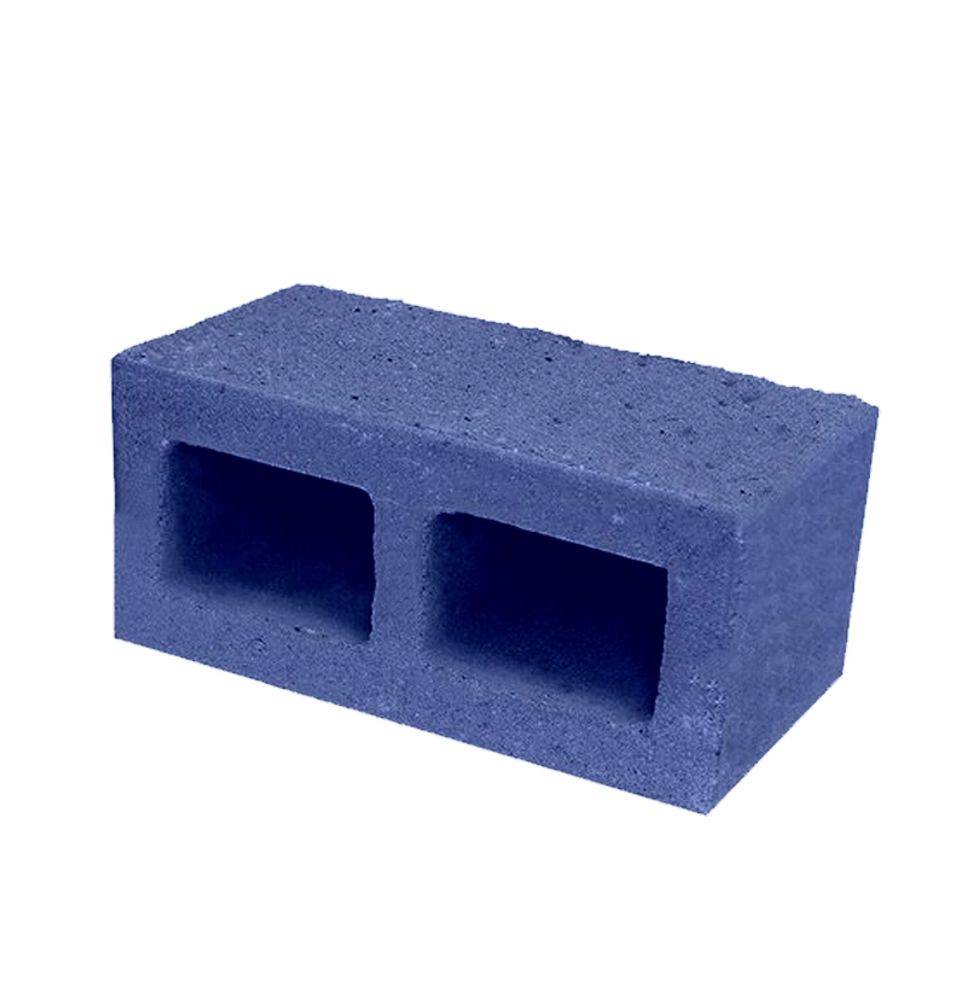 Блок колотый угловой 390х190х188 мм синий