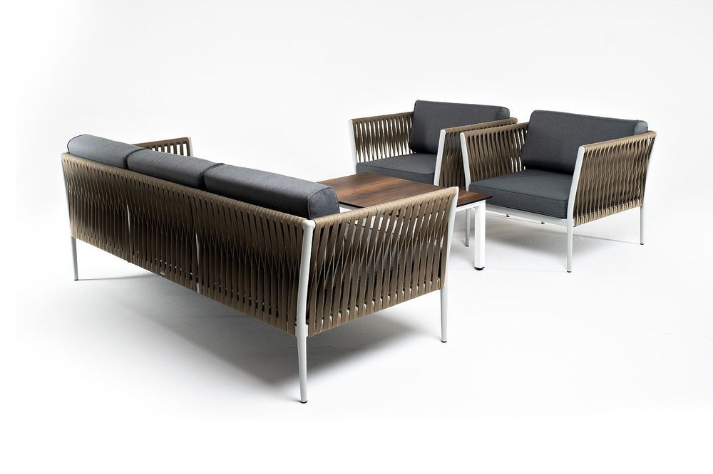 "Касабланка" лаунж-зона плетеная из роупа 5-местная, цвет серый