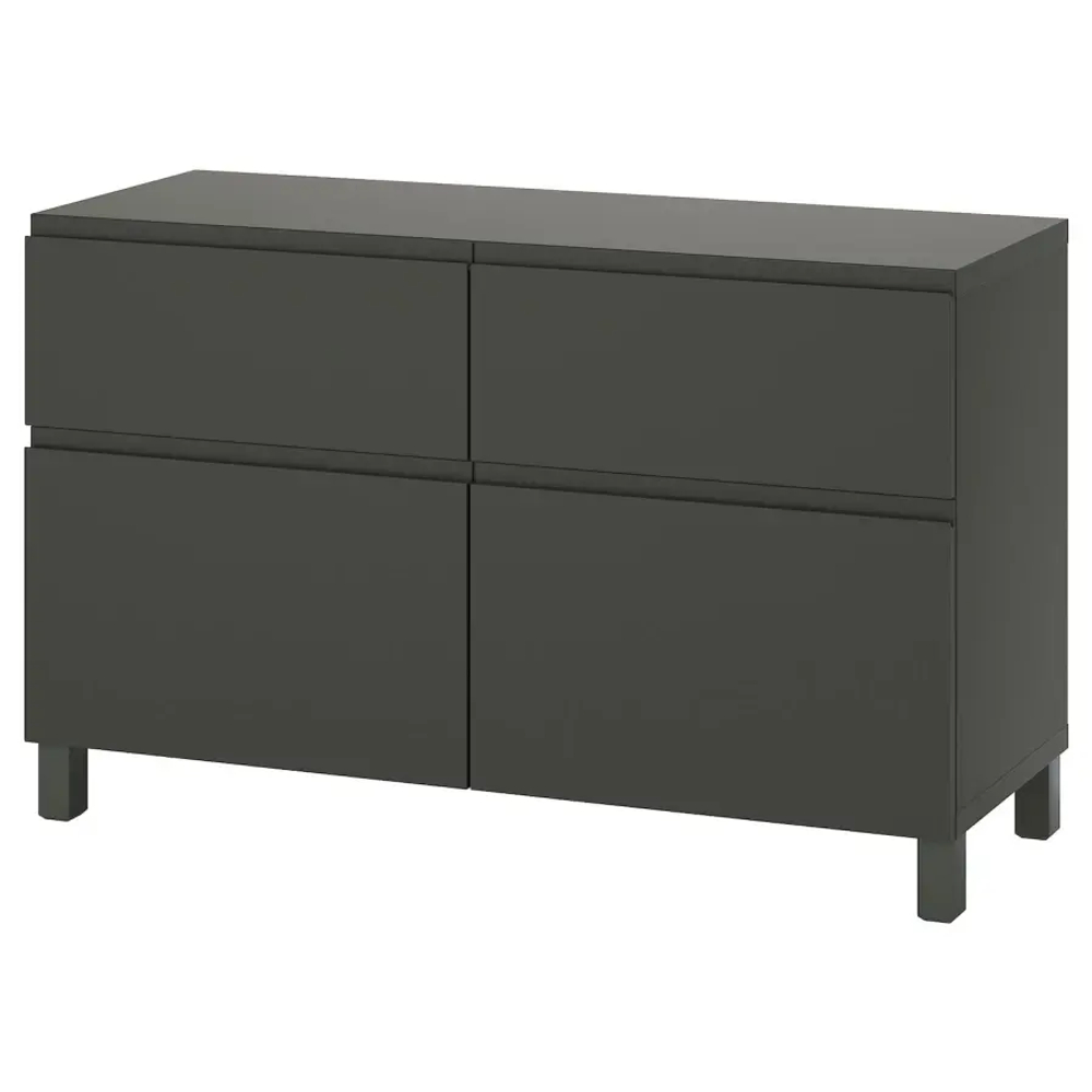 Комбинация для хранения - BESTÅ/ BESTА IKEA/ БЕСТА/БЕСТО ИКЕА, 74х120 см, темно-серый