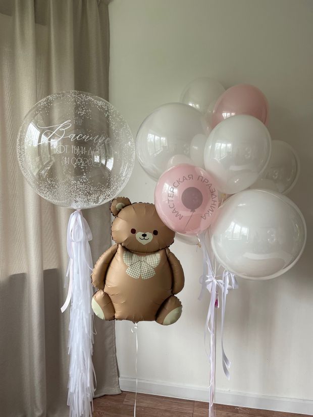 Воздушные шары на выписку для девочки №8510