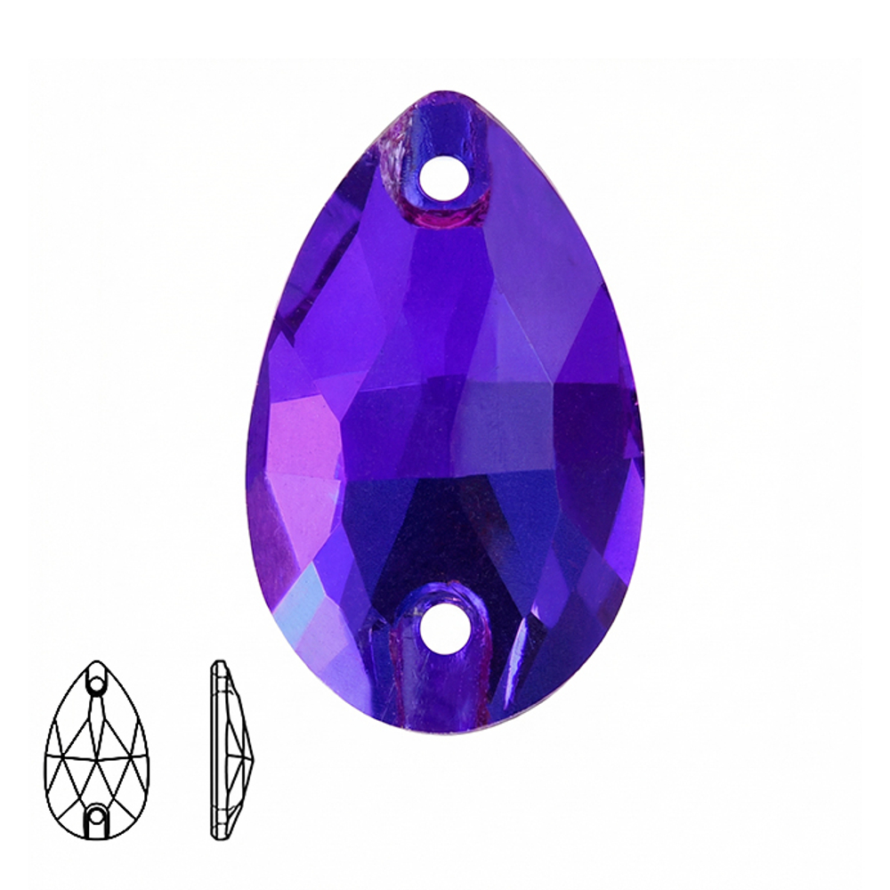Пришивная стеклянная страза (Purple Velvet / Пурпурный вельвет, форма “капля” / Teardrop)