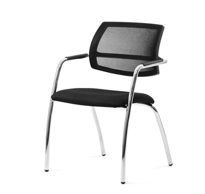 URBAN-MESH Кресло 4 опоры ткан ЧЕРНЫЙ/ХРОМ