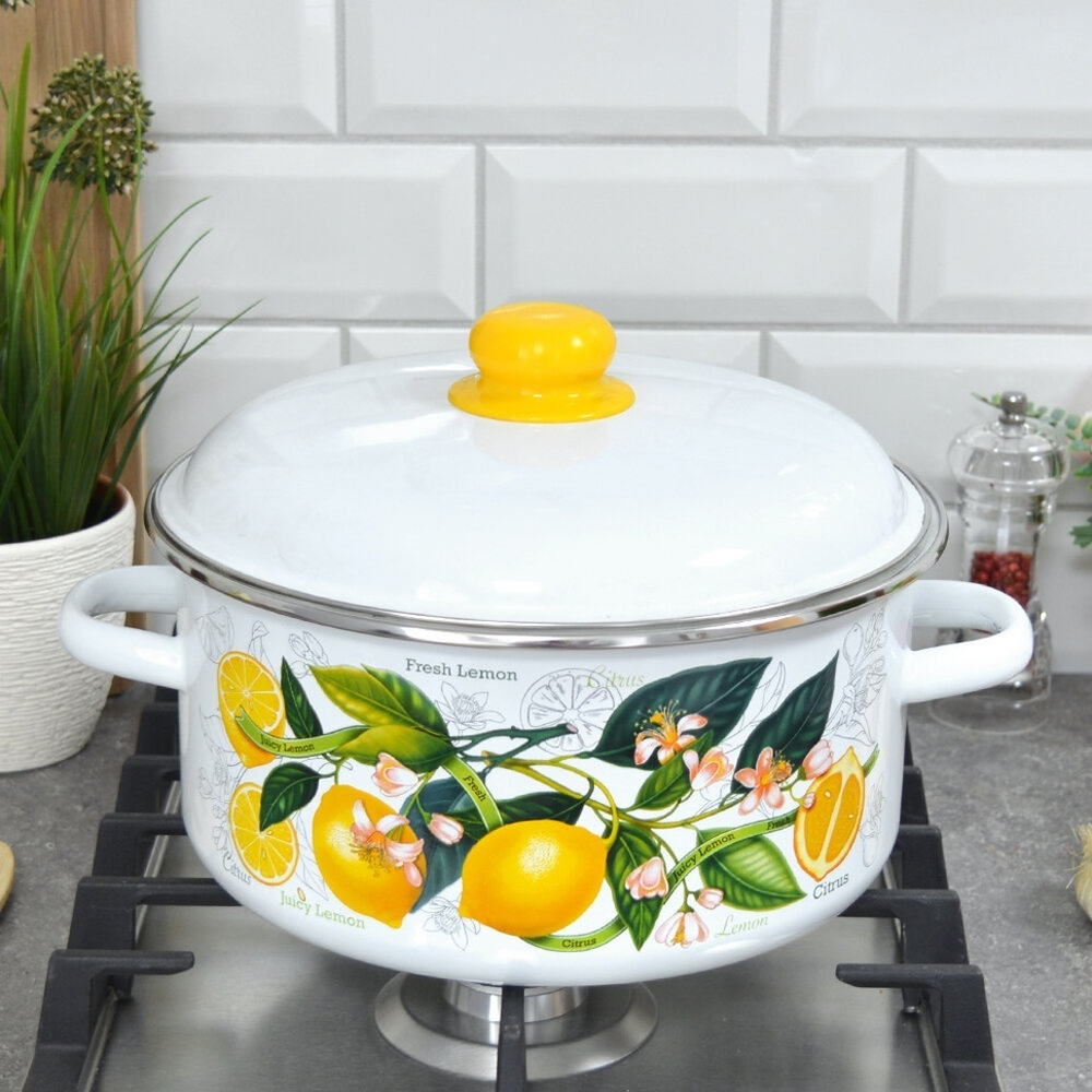 Кастрюля 5л "Лимоны в цвету"