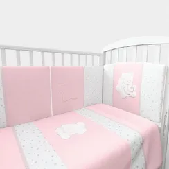 Набор в кровать для новорожденных Lollycottons Maks Bear, Розовый