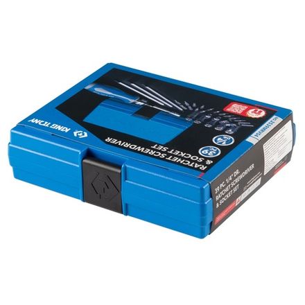 Цена на KING TONY (2539MRV04) Набор вставок (бит) 1/4", PH, PZ, Hex, Torx, Slotted, 39 предметов