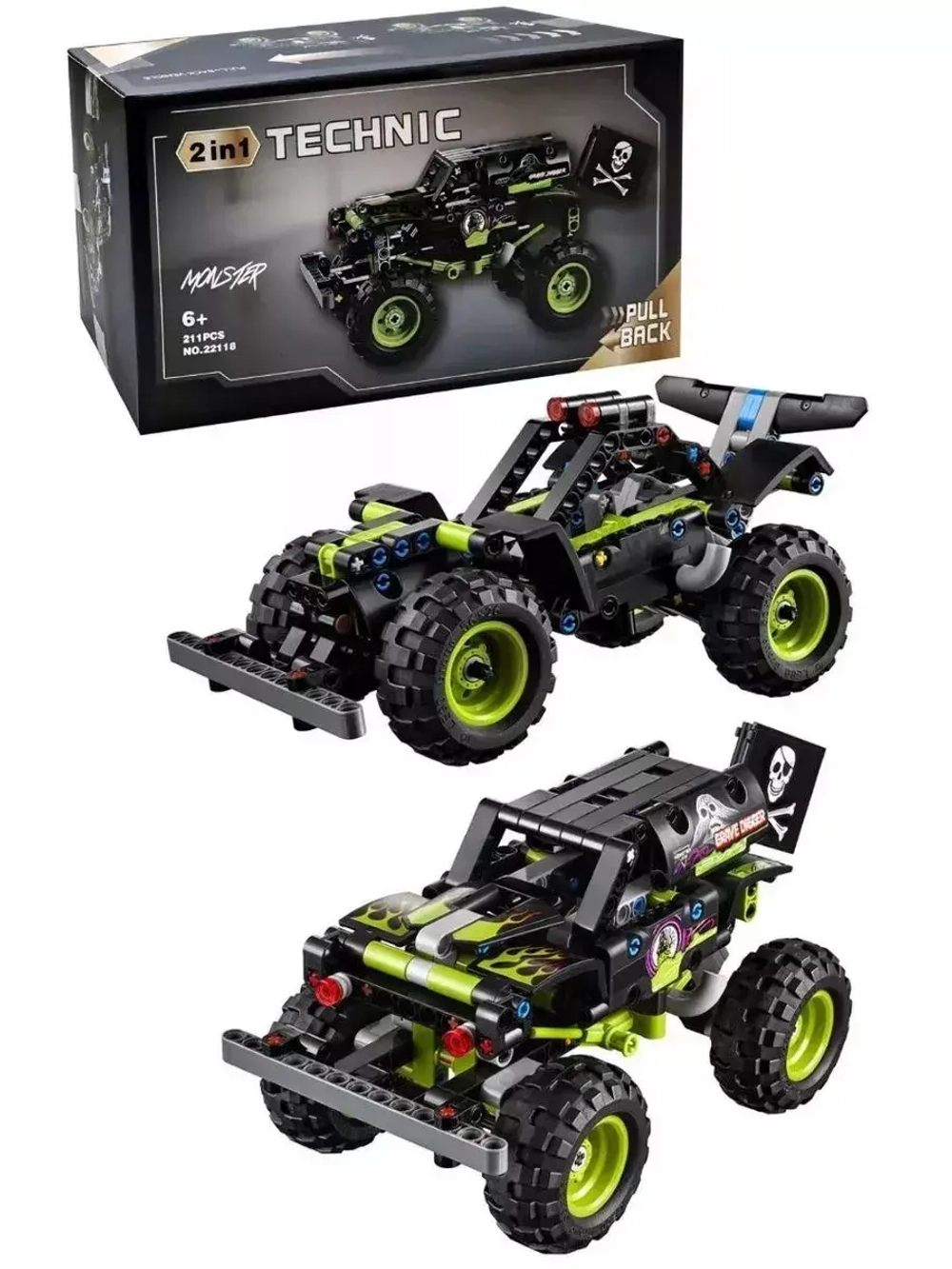 Конструктор Монстры Monster Jam Grave Digger 211 дет 22118