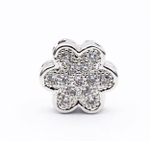 2801-р Бусина «Цветок», с фианитами, родирование