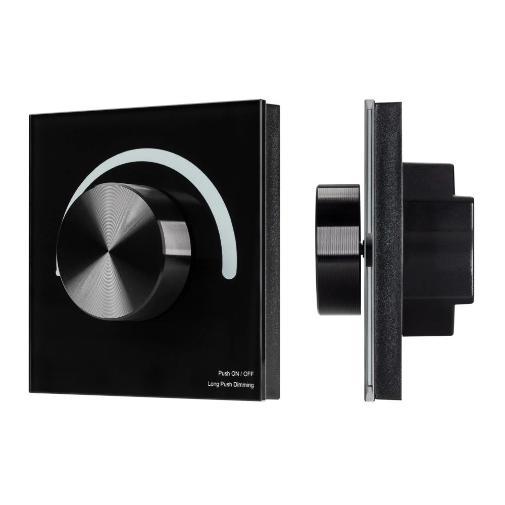 Панель SMART-P99-DIM-G-IN Black (230V, 1.5A, 0/1-10V, Rotary, 2.4G) (Arlight, Стекло) 028433