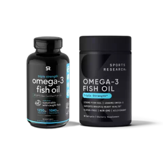Sports Research, Omega-3 Fish Oil 1250mg, Рыбий жир с омега-3 тройная сила 1250 мг, 90 капсул