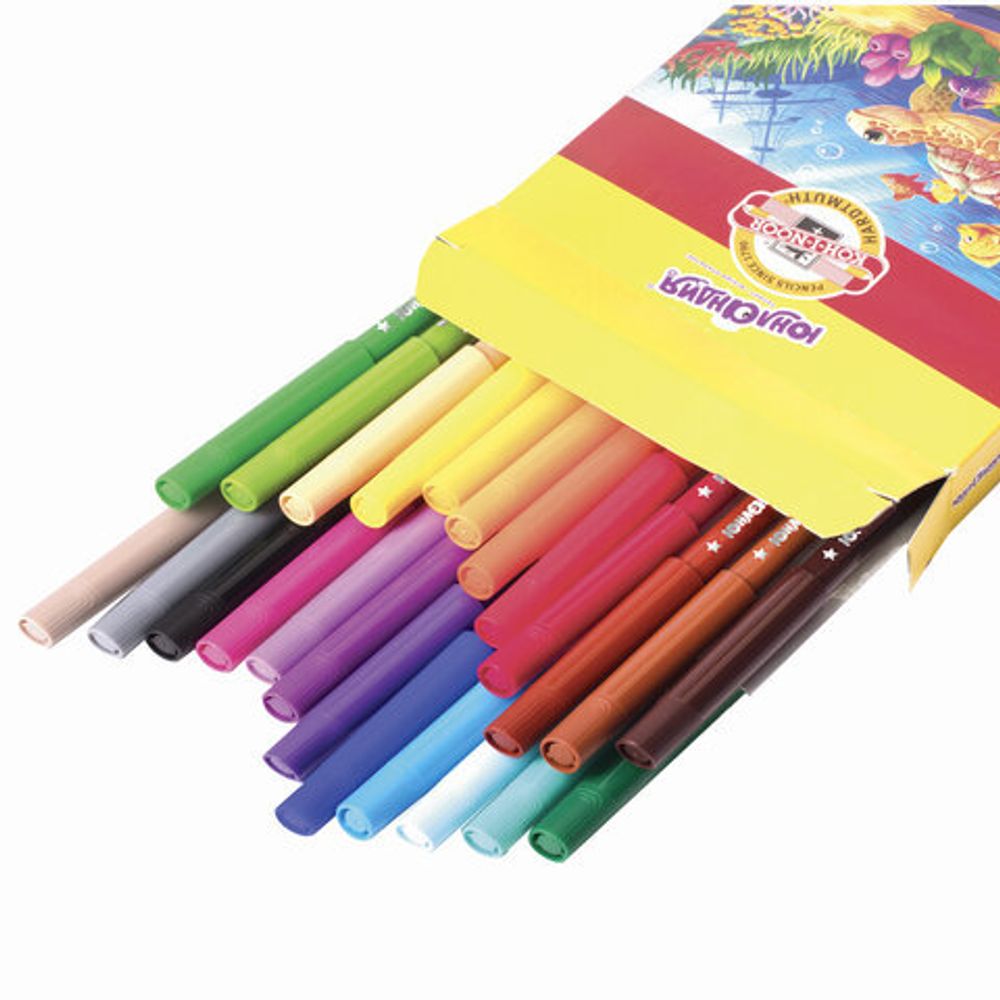 Фломастеры ЮНЛАНДИЯ "Подводный мир" (KOH-I-NOOR EXCLUSIVE), 24 цвета, трехгранные, 151614, 771002BD24KS