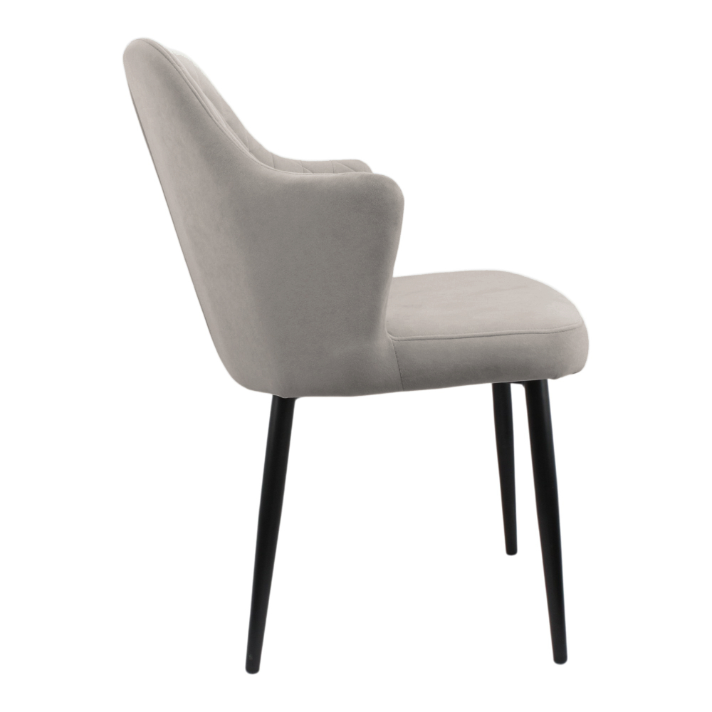 Стул "Хант" (арт. 345), велюр Бренди В05 латте, ножки круглые черные.