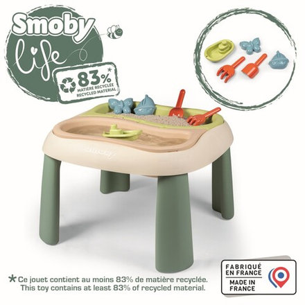 Водный столик Smoby 840111 2в1 с песочницей и 5 аксессуарами для детей от 18 месяцев