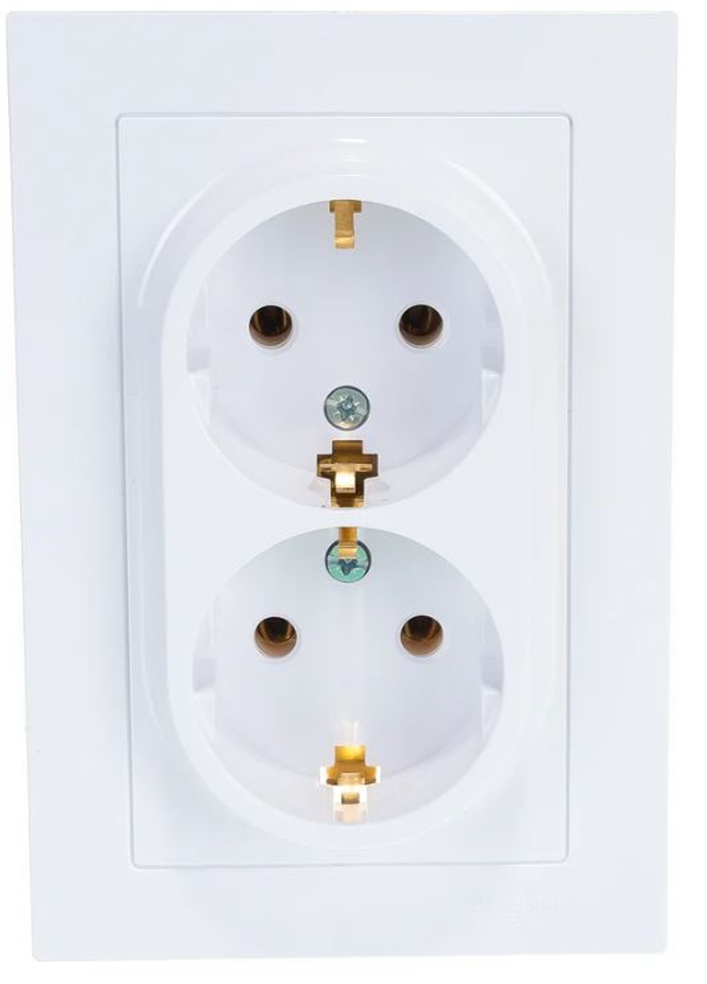Розетка Systeme Electric 2-м ATLAS DESIGN с заземлением, 16А, в сборе, белая ATN000124