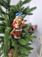 Баба яга ёлочная игрушка из фарфора