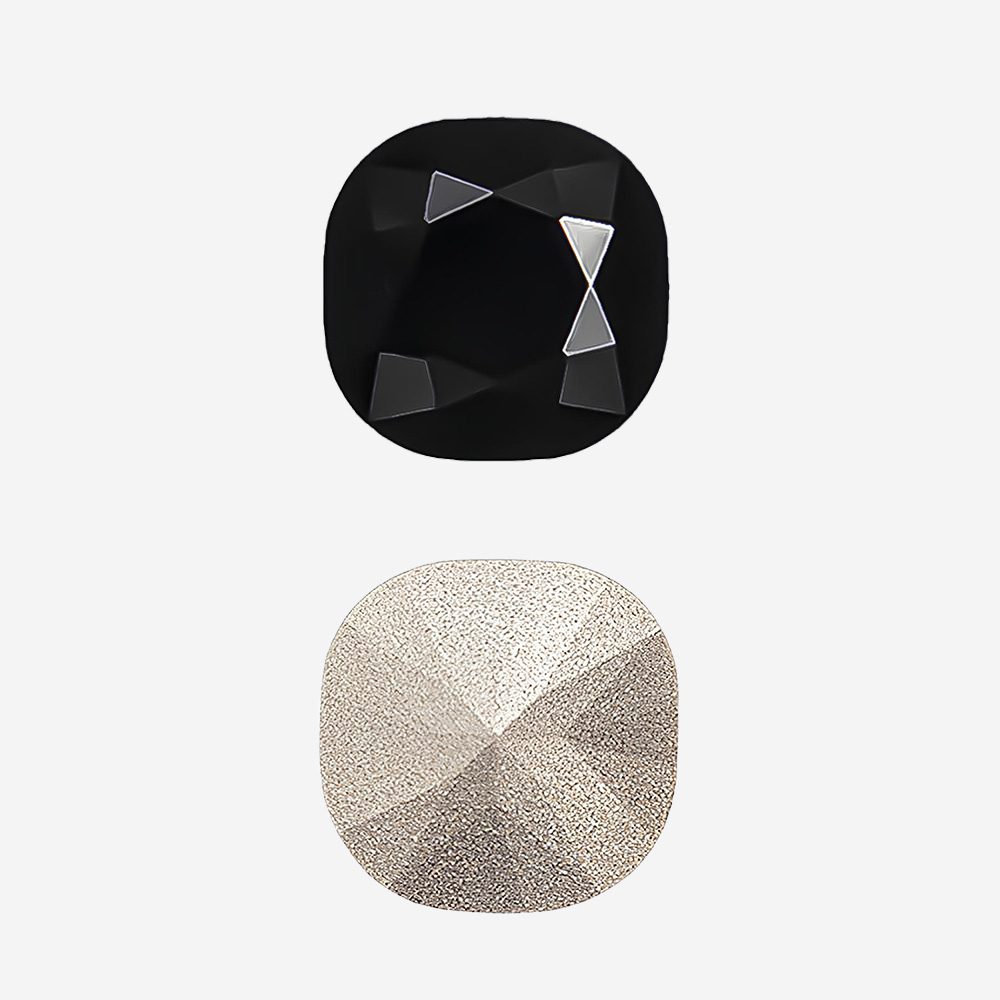 Кристалл Кушон (Сushion), оттенок "Черный"/"Jet", 12мм