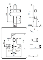 Fantini Встраиваемая часть смесителя с дивертером на 2 потока для ванны/душа 44 00 M185A