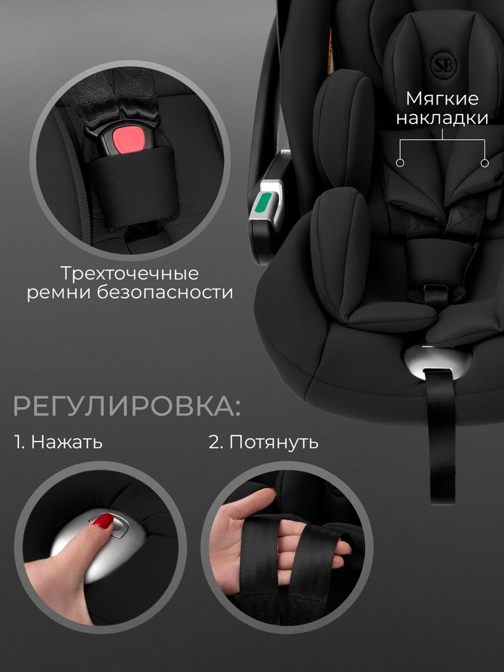 Коляска 3 в 1 Sweet Baby SBL Dolce + автокресло Premier Black Black