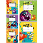 Тетрадь 12л., линия, Проф-Пресс, скрепка, обложка мелованная, твин-лак, "Ужасные и смешные", 5 дизайнов в спайке