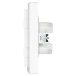 Розетка Intro Style 7-210-01 2х2P+E Schuko с крышкой штор., 16А-250В, СУ, IP44, белый