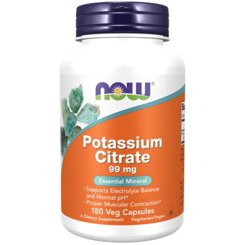 Now Foods Potassium Citrate 99 mg 180 veg capsules, Калий
