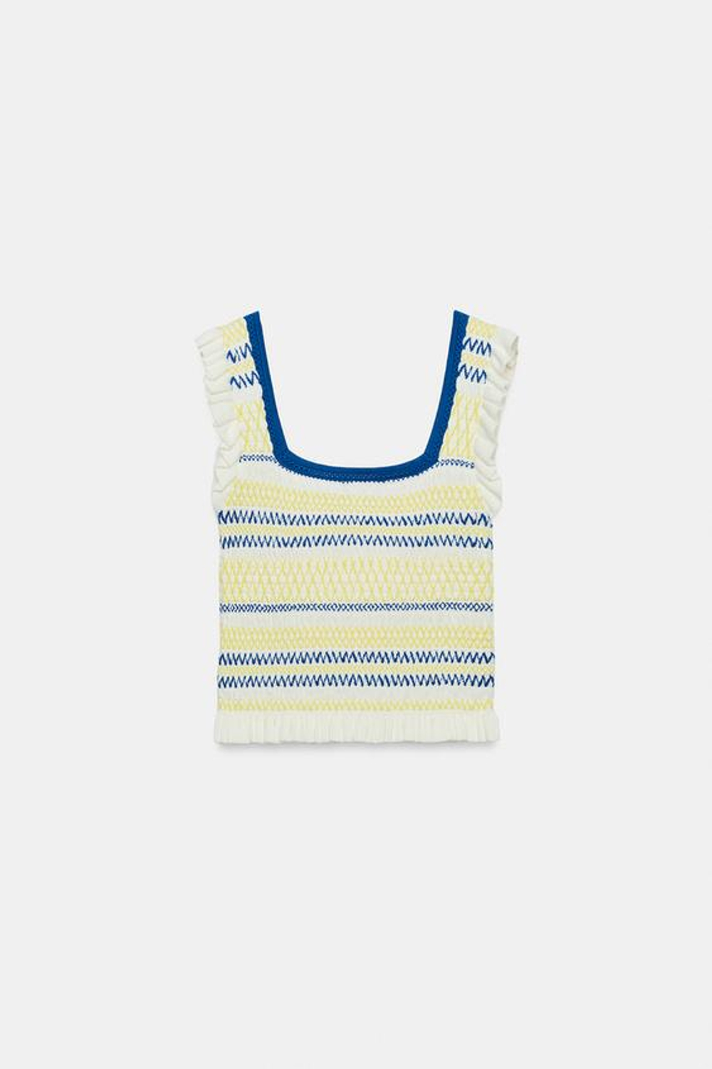 ZARA ТОП В ПОЛОСКУ С ЖАТКОЙ, РАЗНОЦВЕТНЫЙ