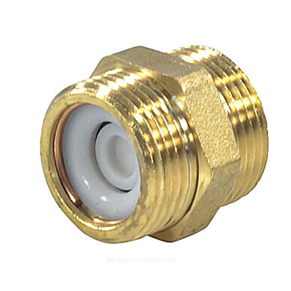 Ниппель латунь Ду 20 (3/4") со встроенным обратным клапаном НР R189V Giacomini R189VY004