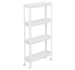 Этажерка узкая на колесах (4 секции) 530x170x180 полки с бортиками М2705