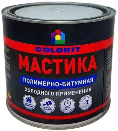 Мастика полимерно-битумная 1,8 кг COLORIT