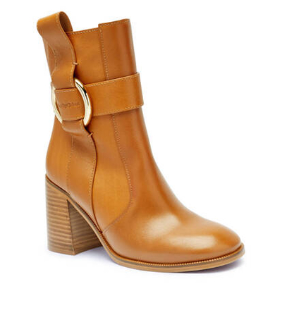 Кожаные ботильоны на каблуке See By Chlo\u00e9 - светло-коричневый(SB43001A 20011)
