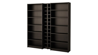 Шкаф-стеллаж Билли 1 Венге Цаво 3354 200*28*202 см, Черный   Фиеста