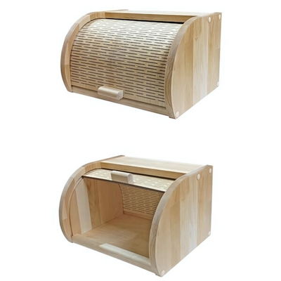 Хлебница с крышкой, с продуваемыми отверстиями материал береза, 29*22*18 см