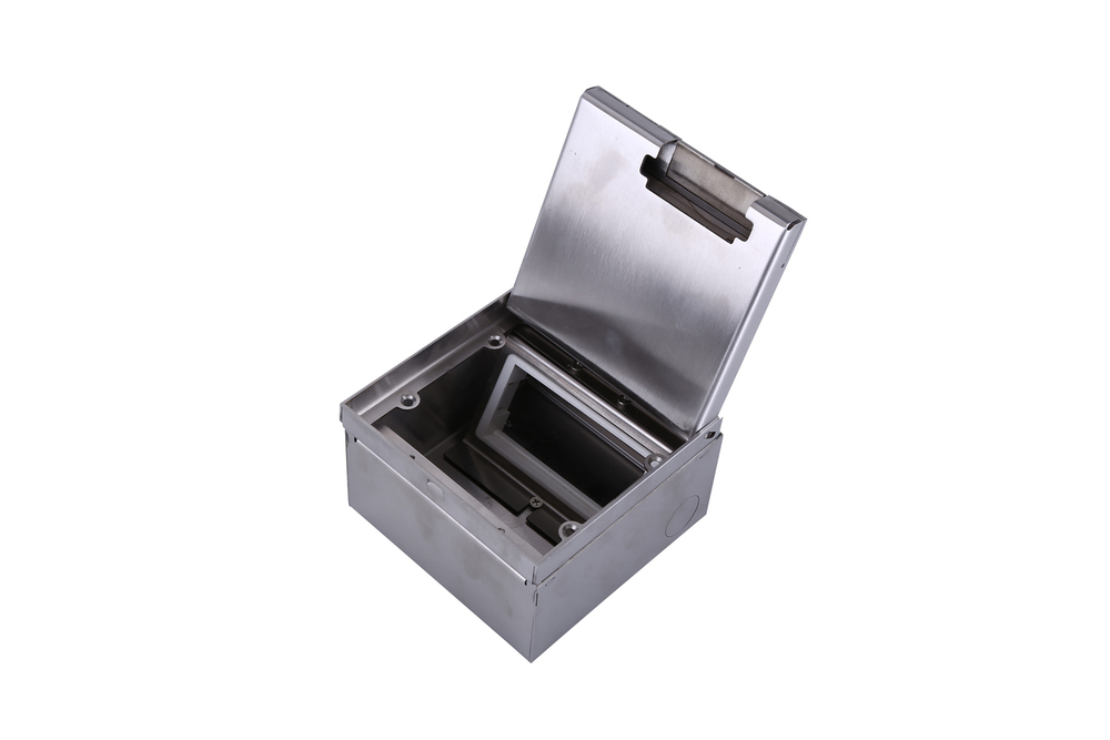 Лючок в пол 4 мод. (2 мод. 45х45 мм.) верт. установка,  металл,  в уровень с напольным покрытием