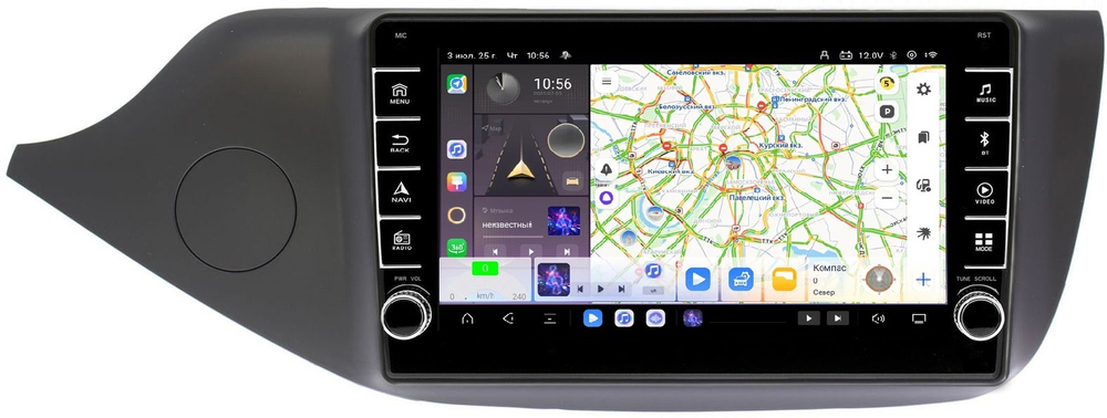 Магнитола для KIA Ceed 2 (JD) 2012-2018 (рамка матовая) - Carmedia OL-9781 (кнопки и крутилки) Android 13, TS20, 6+128Гб, CarPlay, 4G SIM-слот