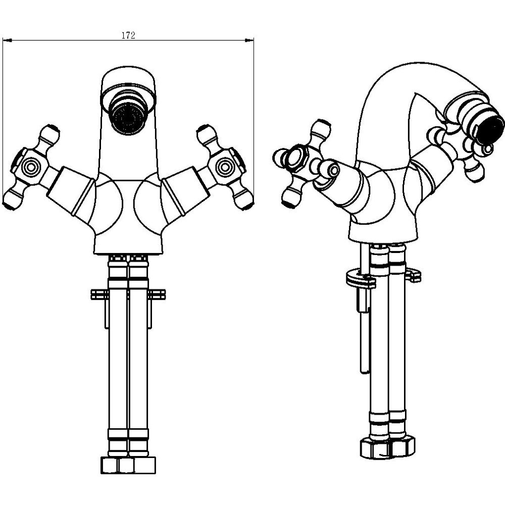 Смеситель для биде Boheme CRYSTAL 316-CRST Бронза