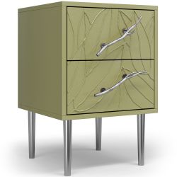 Тумба Арт Колор leaves Стайл Сильвер Зеленая олива