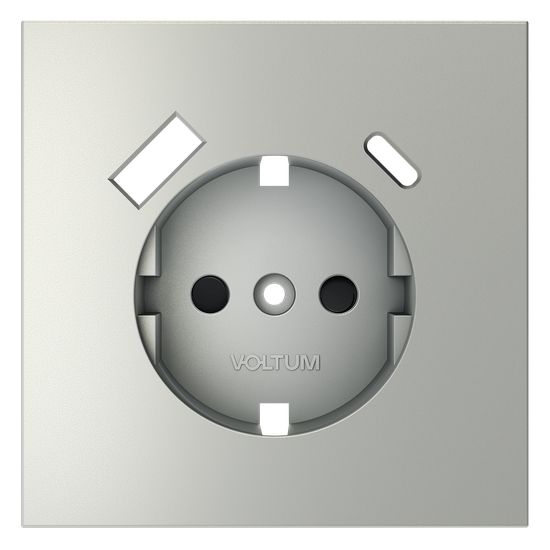 Накладка для розетки с заземлением и защитными шторками, с USB A+C, S70 (сталь)