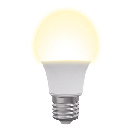 LED-A60-7W-3000K-E27-FR-NR Лампа светодиодная. Форма A. матовая. Серия Norma. Теплый белый свет 3000K. Картон. ТМ Volpe