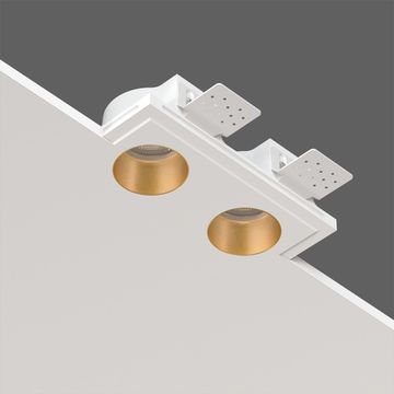 Встраиваемый гипсовый светильник для установки в потолках из гипсокартона LED MR16 GU10 / модуль LED MR16 SN 209 белый/латунь Quasar 55 Duo Brass Stellanova