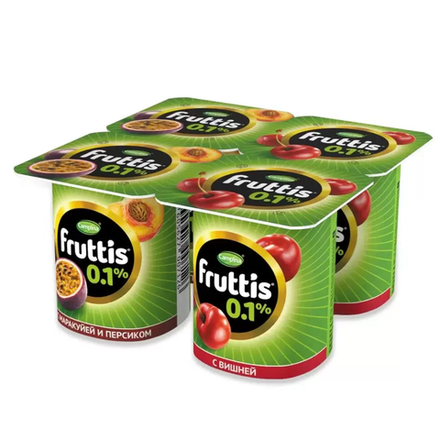 Йогурт Fruttis Персик-маракуйя/Вишня 0,1% 110 гр