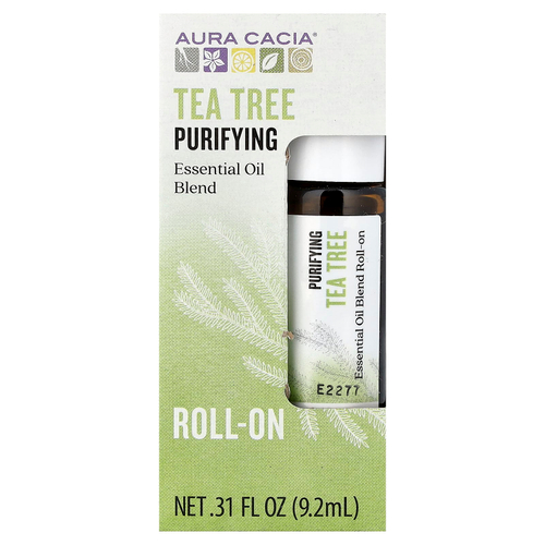 Aura Cacia, смесь эфирных масел, чайное дерево, 9,2 мл (0,31 жидк. унции)