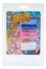 Комплект из трех рельефных насадок на пенис Tokyo Sleeves