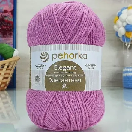 Пряжа Пехорка Элегантная,100% мериносовая шерсть, 100 г х5 шт/упак, 250 м (29-Розовая сирень)